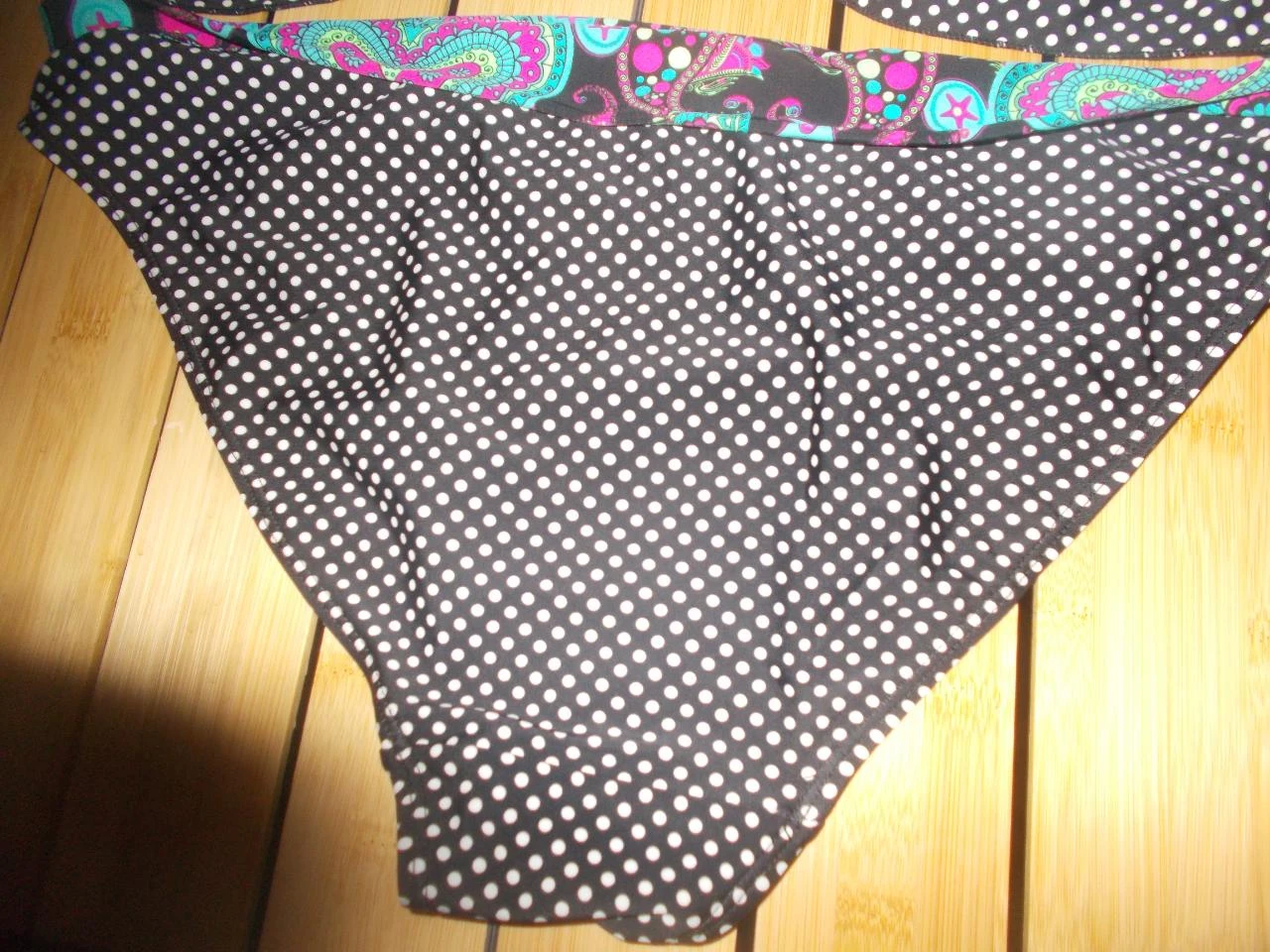 Maillot de bain 2 pièces tankini noir à pois - Bonprix - Taille M (42/44) – photo 3